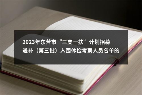 2023年东营市“三支一扶”计划招募递补（第三批）入围体检考察人员名单的通知 图片