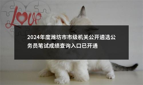 2024年度潍坊市市级机关公开遴选公务员笔试成绩查询入口已开通 图片