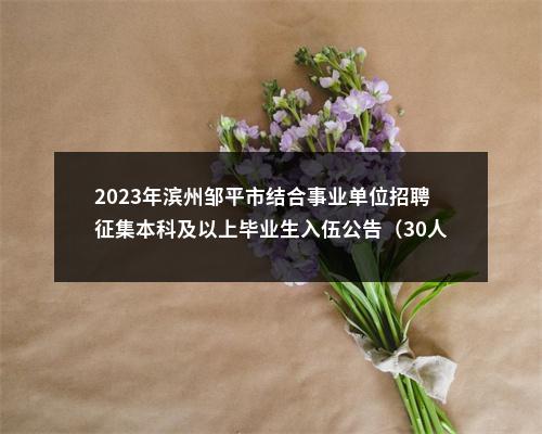 2023年滨州邹平市结合事业单位招聘征集本科及以上毕业生入伍公告（30人） 图片